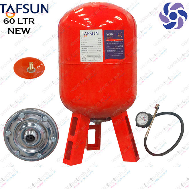 منبع آب تحت فشار 60 لیتری 10 بار تفسان - 60 TEV-RV با درجه متحرک و فلنج استیل و با تیوب درجه یک ایتالیایی بهداشتی تضمینی صد در صد توسط شرکت تفسان