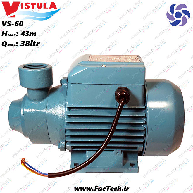 پمپ نیم اسب خانگی ویستولا VS60 محیطی کم صدا هد 45متر دبی 38 لیتر