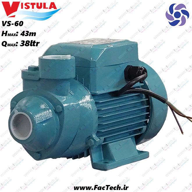 پمپ نیم اسب خانگی ویستولا VS60 محیطی کم صدا هد 45متر دبی 38 لیتر