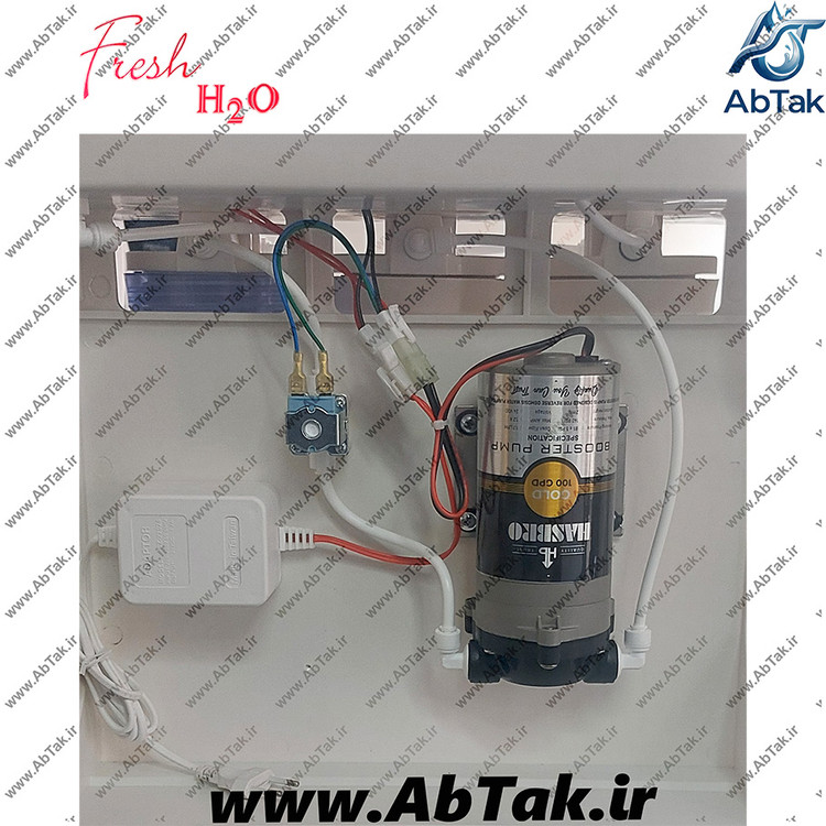 تصفیه آب خانگی صادراتی - FRESH H2O منبع ۴ گالن ISO TANK ممبران ۱۳ لایه شیر اهرمی و پمپ 100 گالن